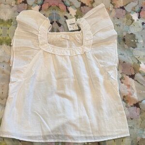 Crewcuts White Ruffle Sleeve Blouse NWT Size L (10-11)